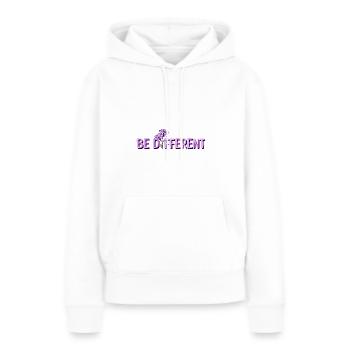 BE DIFFERENT - Jardin de fleurs de lys violets - Sweat à capuche Premium bio Femme - blanc - Devant - Julia (174cm)