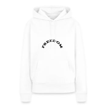 Liberté - Sweat à capuche Premium bio Femme - blanc - Devant - Julia (174cm)