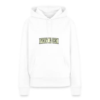 Trajet rapide - Sweat à capuche Premium bio Femme - blanc - Devant - Julia (174cm)