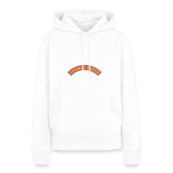 Bannière cosmique - Sweat à capuche Premium bio Femme - blanc - Devant - Julia (174cm)