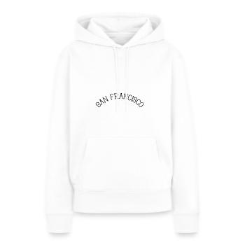 San Francisco - Sweat à capuche Premium bio Femme - blanc - Devant - Julia (174cm)