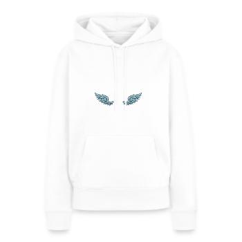 Aile - Sweat à capuche Premium bio Femme - blanc - Devant - Julia (174cm)