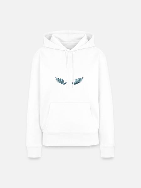 Flügel - Frauen Premium Bio Hoodie - Weiß