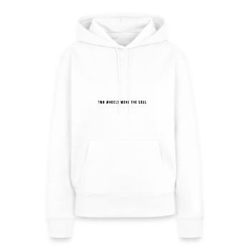 Deux roues déplacent l’âme - Sweat à capuche Premium bio Femme - blanc - Devant - Julia (174cm)