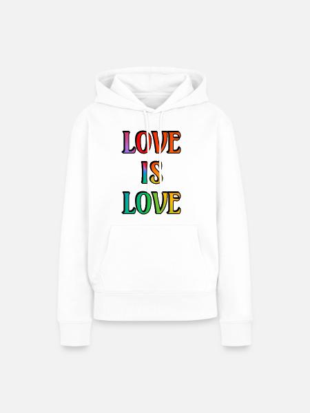 Regenbogen-Liebe ist Liebe - Frauen Premium Bio Hoodie - Weiß