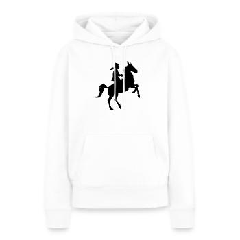 Cavalière - Sweat à capuche Premium bio Femme - blanc - Devant - Julia (174cm)