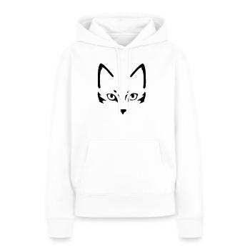 Minimal Katze - Frauen Premium Bio Hoodie - Weiß - Vorne - Julia (174cm)