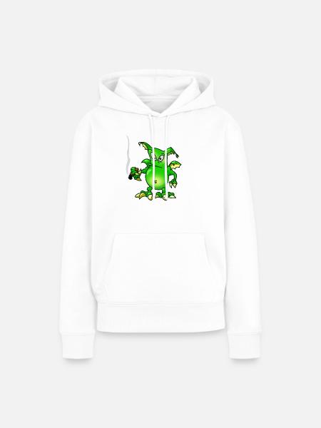 smoking dragon - Frauen Premium Bio Hoodie - Weiß