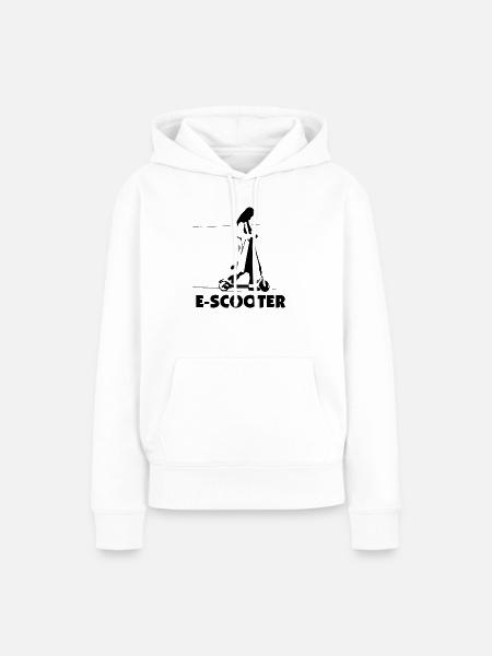 E-Scooter E-Roller Scooter - Frauen Premium Bio Hoodie - Weiß