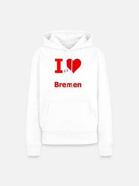 Ich liebe Bremen - Frauen Premium Bio Hoodie - Weiß