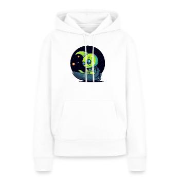 Mino der Außerirdische - Frauen Premium Bio Hoodie - Weiß - Vorne - Julia (174cm)