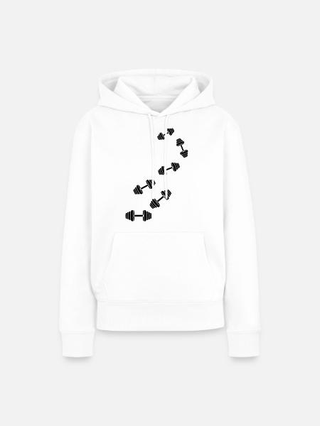 Hantel gewichte icon - Frauen Premium Bio Hoodie - Weiß