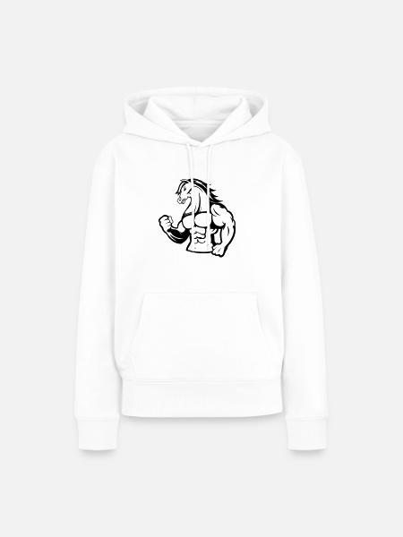 Starkes Pferd - Frauen Premium Bio Hoodie - Weiß