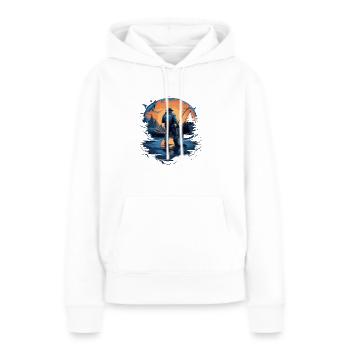 fish fisherman 4 - Sweat à capuche Premium bio Femme - blanc - Devant - Julia (174cm)