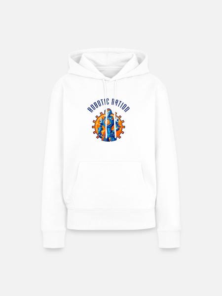 Roboter-Nation - Frauen Premium Bio Hoodie - Weiß