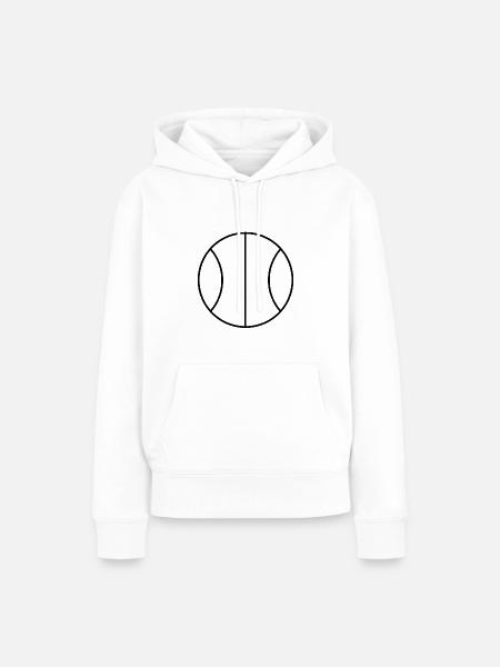Basketball Linien - Frauen Premium Bio Hoodie - Weiß