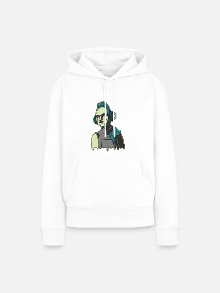 Roboter - Frauen Premium Bio Hoodie - Weiß