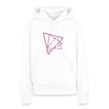 Triangles au néon - Sweat à capuche Premium bio Femme - blanc - Devant - Julia (174cm)