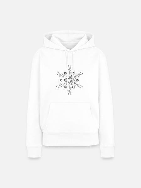 Minimalistisches Mandala - Frauen Premium Bio Hoodie - Weiß