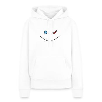 Sourire diabolique - Sweat à capuche Premium bio Femme - blanc - Devant - Julia (174cm)