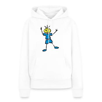 Collez le chiffre - Sweat à capuche Premium bio Femme - blanc - Devant - Julia (174cm)