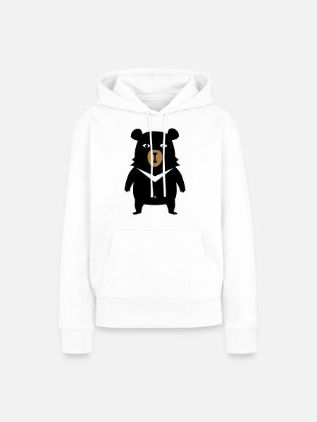 BOBBY DER BÄR T-SHIRT - Frauen Premium Bio Hoodie - Weiß