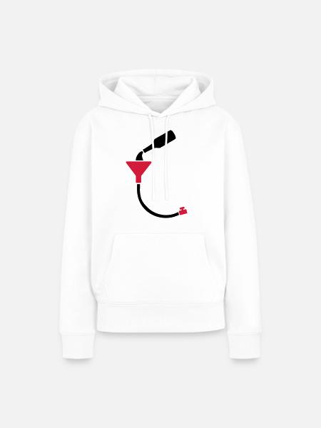 Bier Bong - Frauen Premium Bio Hoodie - Weiß