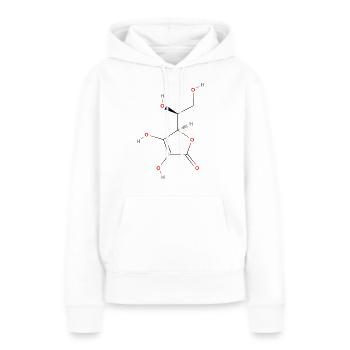 Molécule de vitamine C - Formule structurale colorée - Sweat à capuche Premium bio Femme - blanc - Devant - Julia (174cm)