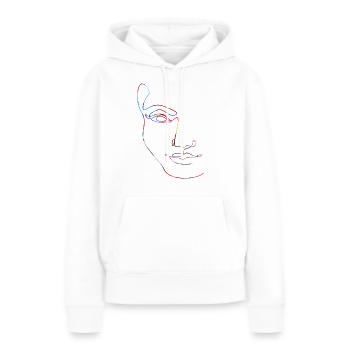 Line Art weibliche Silhouette Weibliche Gesichter Gesicht - Frauen Premium Bio Hoodie - Weiß - Vorne - Julia (174cm)