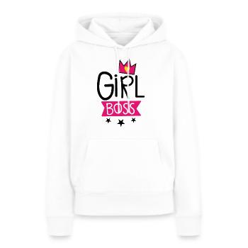 Girl Boss Text Design - Women’s Premium Organic Hoodie - white - Front - Julia (174cm)
