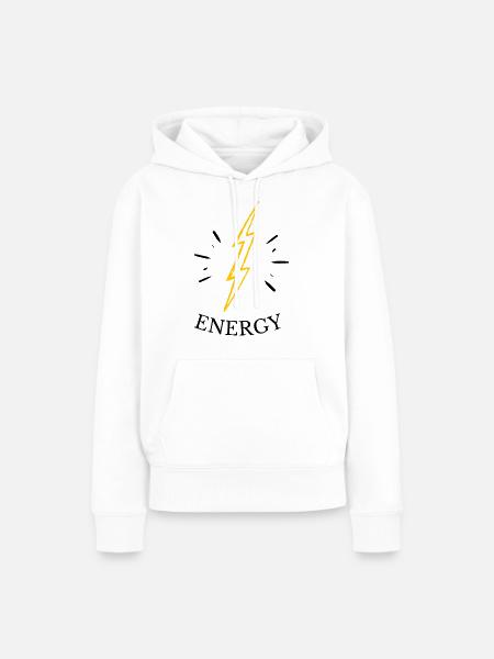Gelber Blitz Energie - Frauen Premium Bio Hoodie - Weiß