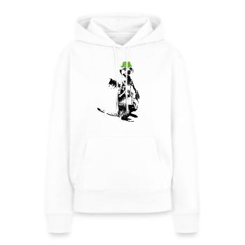 Suricate Guitariste Green Hat - Sweat à capuche Premium bio Femme - blanc - Devant - Julia (174cm)