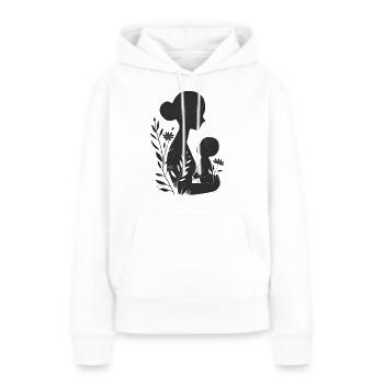 Ombrage Fête de mères - Sweat à capuche Premium bio Femme - blanc - Devant - Julia (174cm)