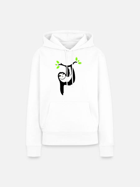 faultier 02 - Frauen Premium Bio Hoodie - Weiß