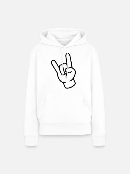 Hand Zeichen Party - Frauen Premium Bio Hoodie - Weiß