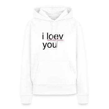 i love you error - Sweat à capuche Premium bio Femme - blanc - Devant - Julia (174cm)