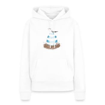 Nid de frise - Sweat à capuche Premium bio Femme - blanc - Devant - Julia (174cm)