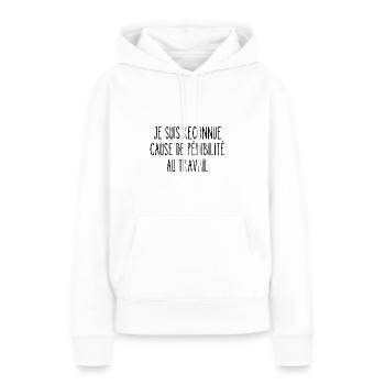 pénibilité au travail - Sweat à capuche Premium bio Femme - blanc - Devant - Julia (174cm)