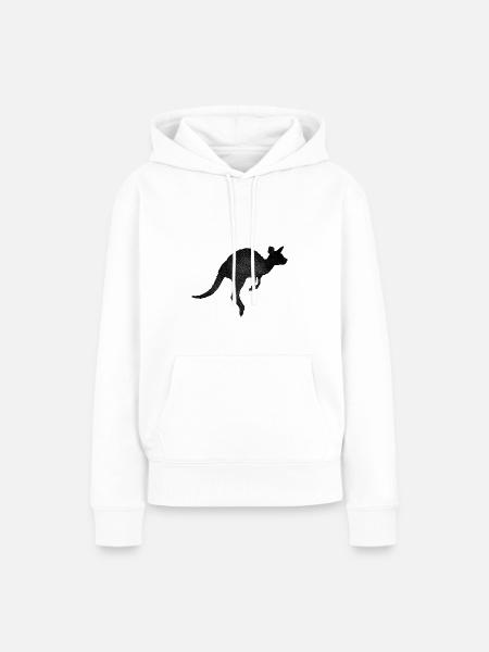 Kangaroo - Frauen Premium Bio Hoodie - Weiß
