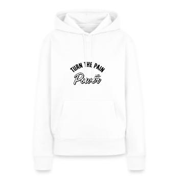 Transformez la douleur en puissance - Sweat à capuche Premium bio Femme - blanc - Devant - Julia (174cm)