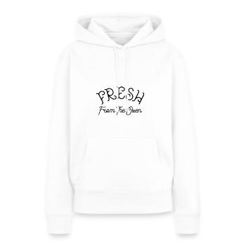 Fraîchement sorti du four - Sweat à capuche Premium bio Femme - blanc - Devant - Julia (174cm)