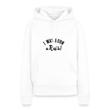 Je suis né un rasta - Sweat à capuche Premium bio Femme - blanc - Devant - Julia (174cm)