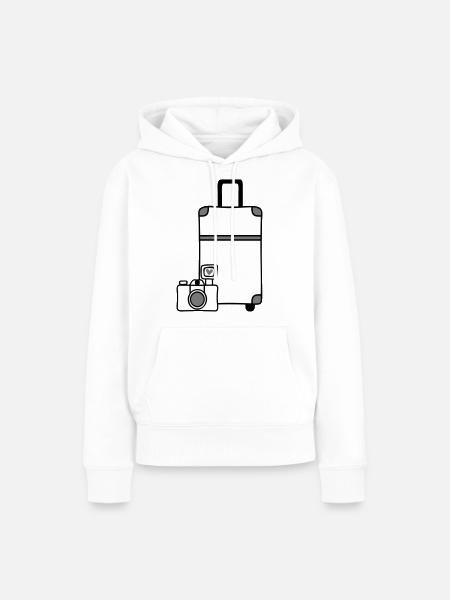 Kamera Koffer Reise Liebe - Frauen Premium Bio Hoodie - Weiß