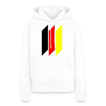 Deutschland Streifen schwarz rot gold gelb Team - Frauen Premium Bio Hoodie - Weiß - Vorne - Julia (174cm)