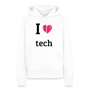 Ich liebe Technik - Frauen Premium Bio Hoodie - Weiß - Vorne - Julia (174cm)