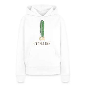 Pieksgurke - Kaktus Sukkulente Kaktee Gurke Humor - Frauen Premium Bio Hoodie - Weiß - Vorne - Julia (174cm)