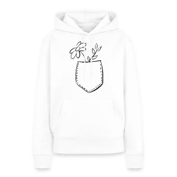 Tasche Blumen pflanzen Zeichnung Scribble - Frauen Premium Bio Hoodie - Weiß - Vorne - Julia (174cm)