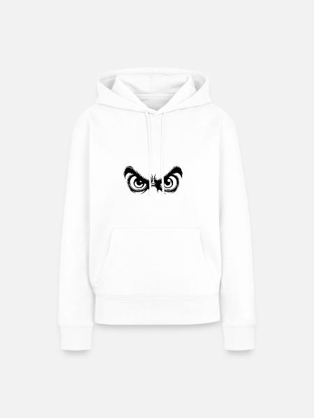 Augen mit starrem beobachtendem Blick - Frauen Premium Bio Hoodie - Weiß