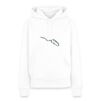 Tampon - Sweat à capuche Premium bio Femme - blanc - Devant - Julia (174cm)
