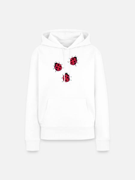 leppäkerttu - Dame Premium hoodie, økologisk bomuld - hvid